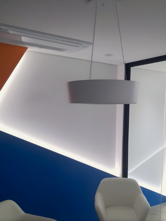 Simulação 3D em drywall para ambiente comercial em Curitiba