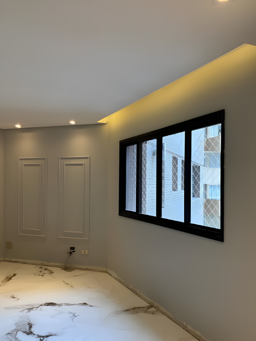 Cortineiro iluminado em gesso com LED embutido em Curitiba